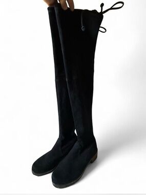 Stuart Weitzman Black Over-the-Knee Suede Boots